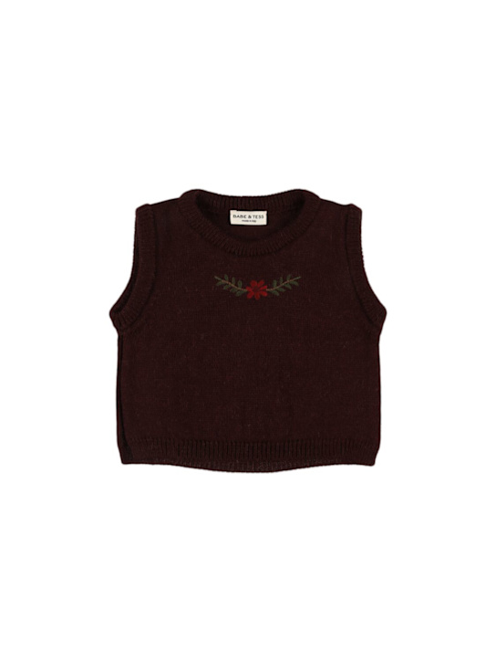 Babe & Tess: Gilet in misto alpaca ricamato - kids-girls_0 | Luisa Via Roma