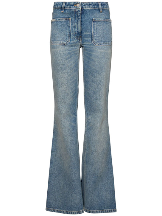Courrèges: Denim low rise bootcut jeans - women_0 | Luisa Via Roma