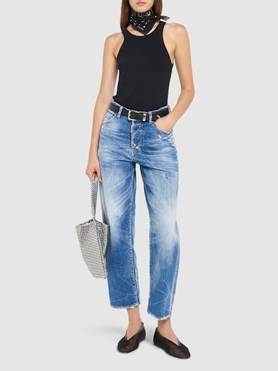 Dsquared2: Boston high rise straight denim jeans - women_1 | Luisa Via Roma