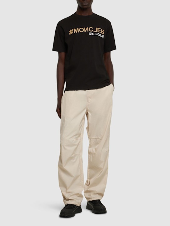 Moncler Grenoble: Logo cotton t-shirt - men_1 | Luisa Via Roma