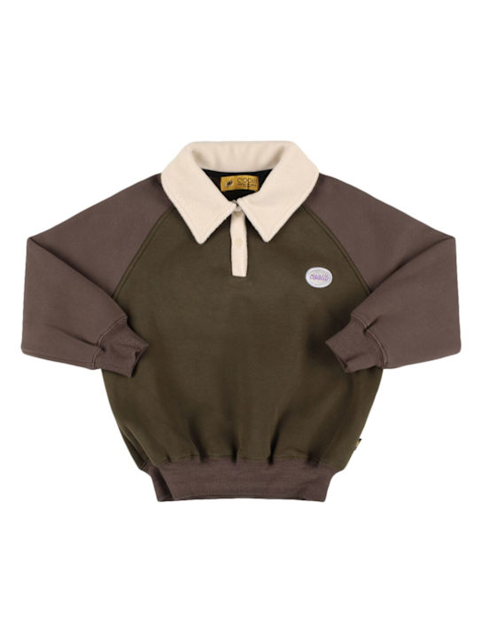 Cooiii: カラーブロックポロスウェットシャツ - kids-boys_0 | Luisa Via Roma
