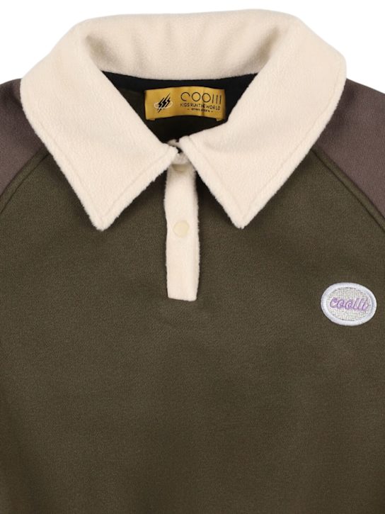 Cooiii: カラーブロックポロスウェットシャツ - kids-boys_1 | Luisa Via Roma