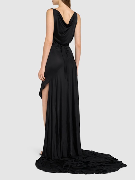 Dsquared2: Viscose jersey long dress - Black - women_2 | Luisa Via Roma