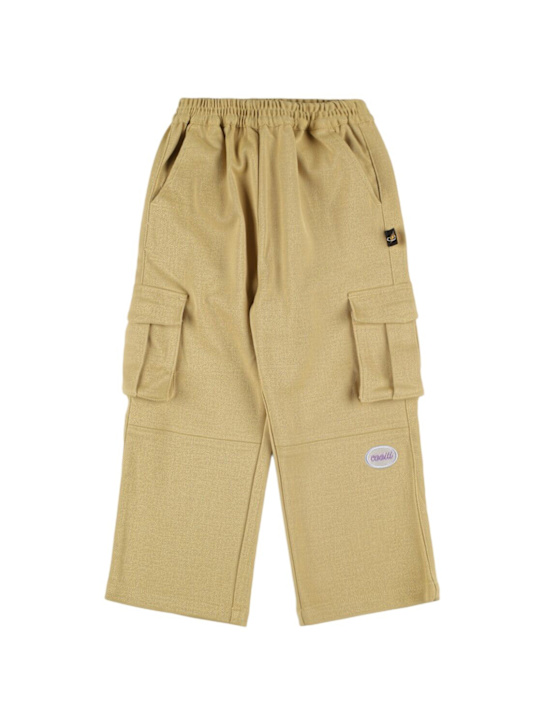 Cooiii: Pantalon cargo à logo brodé - Kaki - kids-girls_0 | Luisa Via Roma