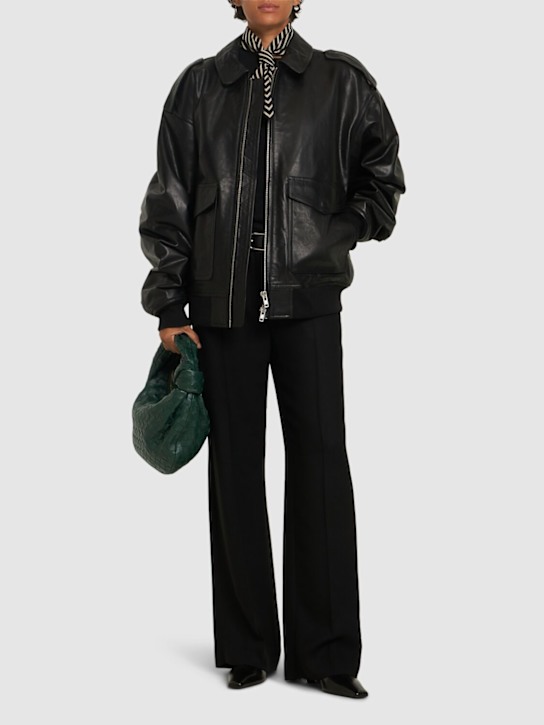 The Frankie Shop: Viper leather jacket - women_1 | Luisa Via Roma