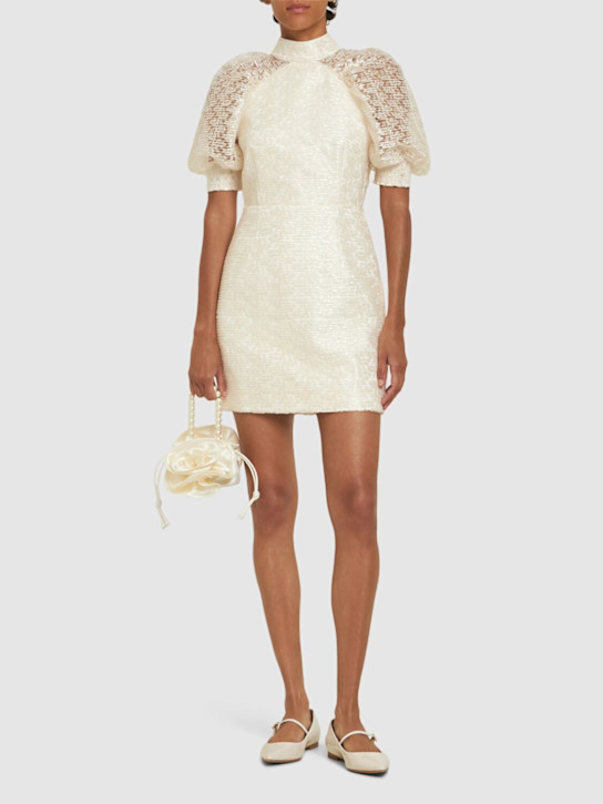 Rotate: Lace plissé mini dress - White - women_1 | Luisa Via Roma