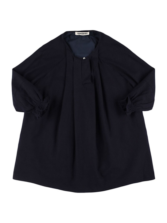 TANGERINE: Vestido de sarga plisada con manga ancha - kids-girls_0 | Luisa Via Roma