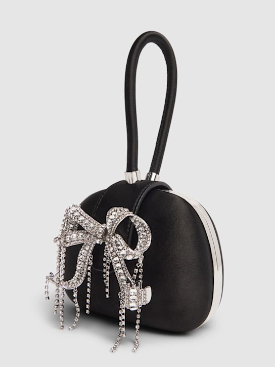 Self-portrait: Bow satin clutch - Black - women_2 | Luisa Via Roma
