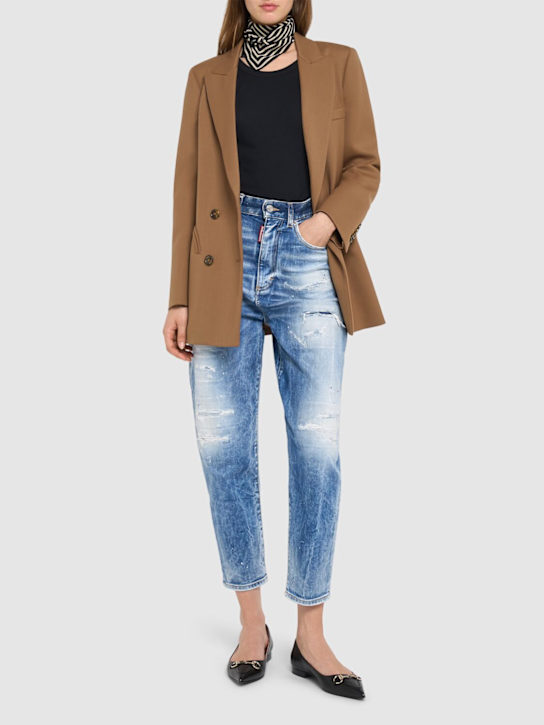Dsquared2: 80's stretch high rise straight jeans - women_1 | Luisa Via Roma