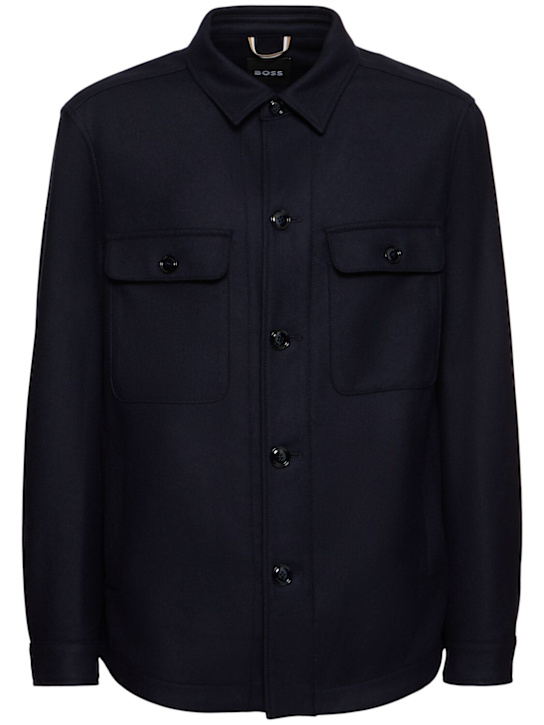 Boss: Carper wool blend overshirt - men_0 | Luisa Via Roma