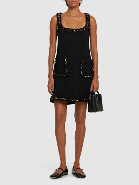 Elie Saab: Embroidered tweed short dress - women_1 | Luisa Via Roma