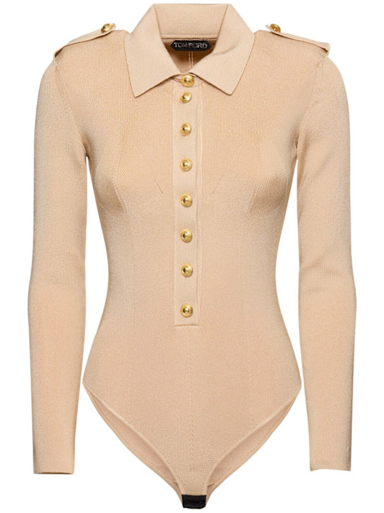 Tom Ford: Ribbed stretch viscose bodysuit - women_0 | Luisa Via Roma