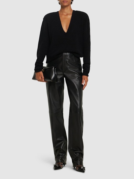 The Frankie Shop: Ziggys long leather pants - women_1 | Luisa Via Roma