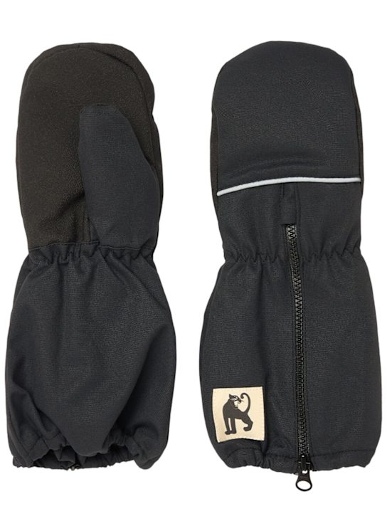 Mini Rodini: Recycled poly mittens - Black - kids-boys_0 | Luisa Via Roma