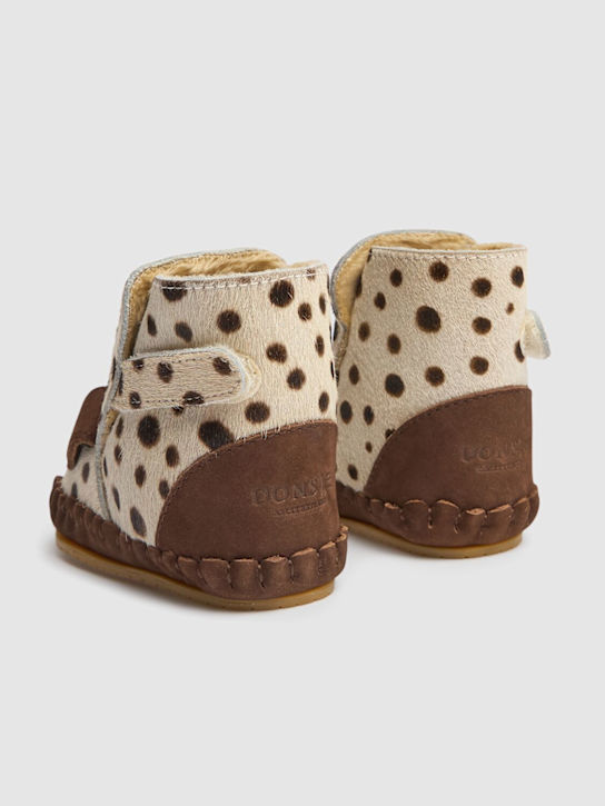 Donsje: Dalmatian ponyhair boots w/ear appliqués - kids-boys_1 | Luisa Via Roma