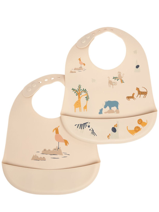 Liewood: Set of 2 printed silicone bibs - Multicolor - kids-boys_0 | Luisa Via Roma