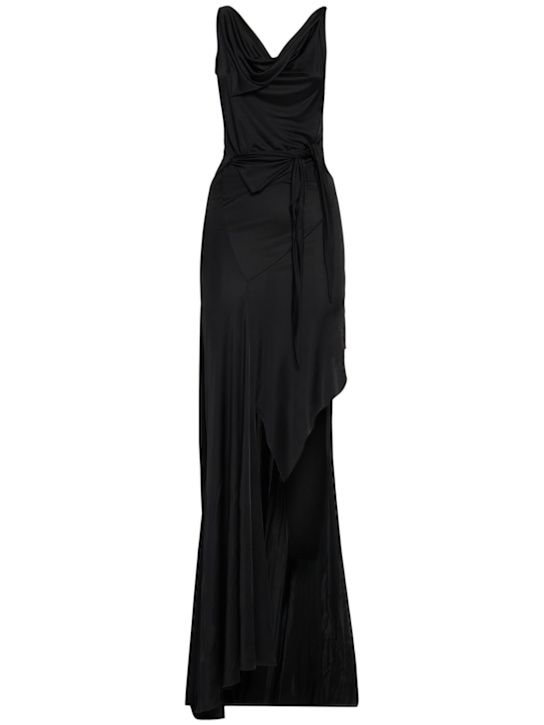 Dsquared2: Viscose jersey long dress - Black - women_0 | Luisa Via Roma