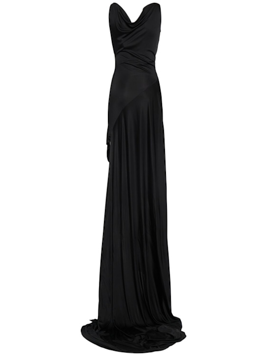 Dsquared2: Viscose jersey long dress - Black - women_3 | Luisa Via Roma