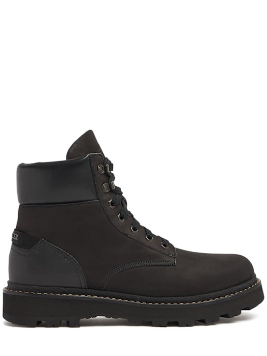 Moncler: Peka leather hiking boots - men_0 | Luisa Via Roma