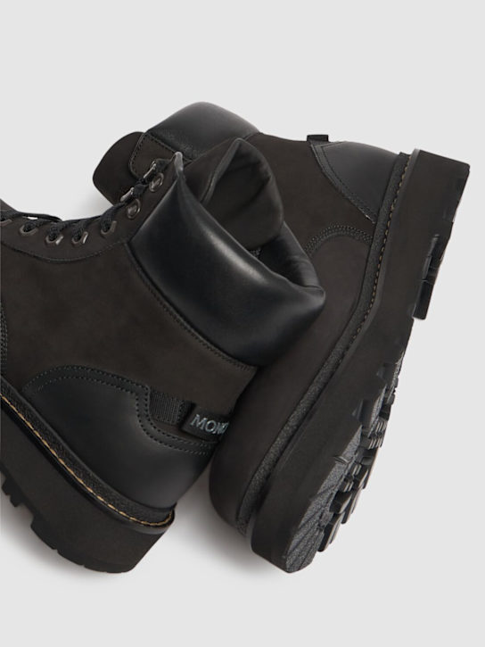 Moncler: Peka leather hiking boots - men_3 | Luisa Via Roma