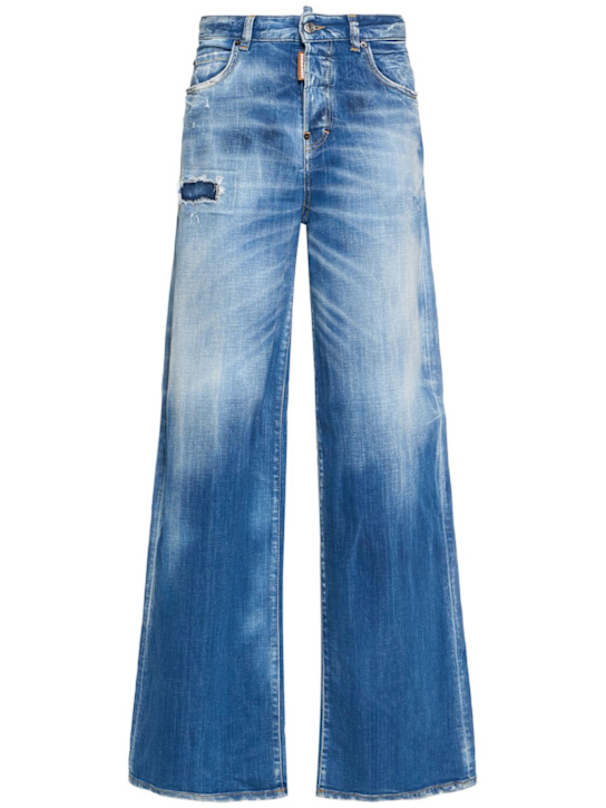 Dsquared2: Traveller stretch low rise wide jeans - women_0 | Luisa Via Roma
