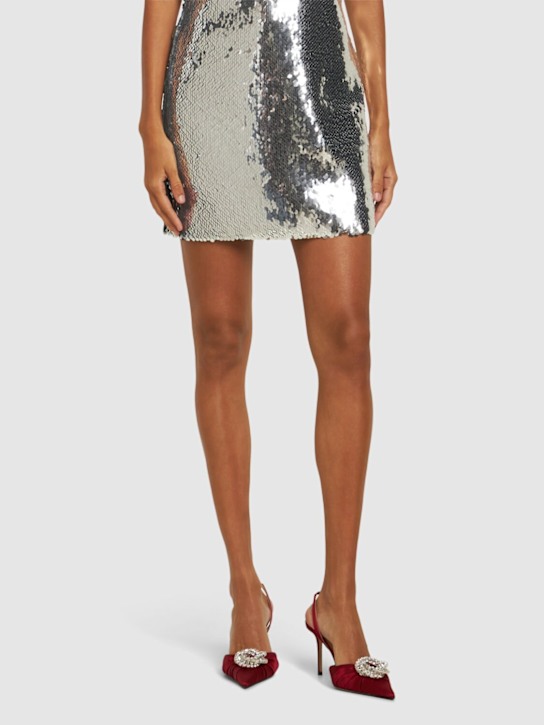 Mach & Mach: 85mm Galaxy satin slingback heels - women_1 | Luisa Via Roma