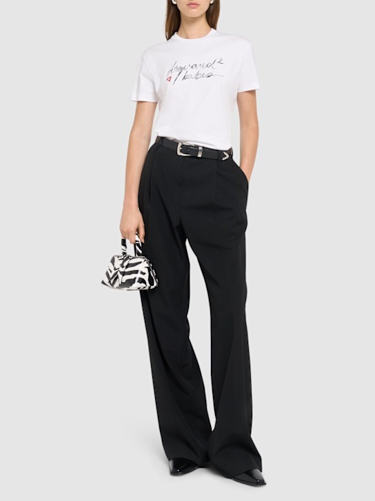 Dsquared2: Logo print cotton jersey t-shirt - women_1 | Luisa Via Roma