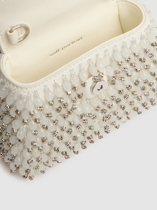 Self-portrait: Micro Bow embroidery top handle bag - White - women_6 | Luisa Via Roma