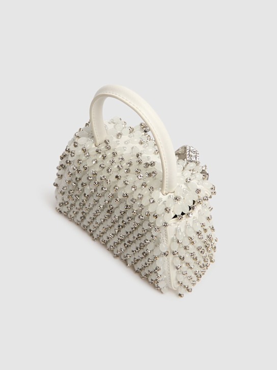 Self-portrait: Micro Bow embroidery top handle bag - White - women_5 | Luisa Via Roma