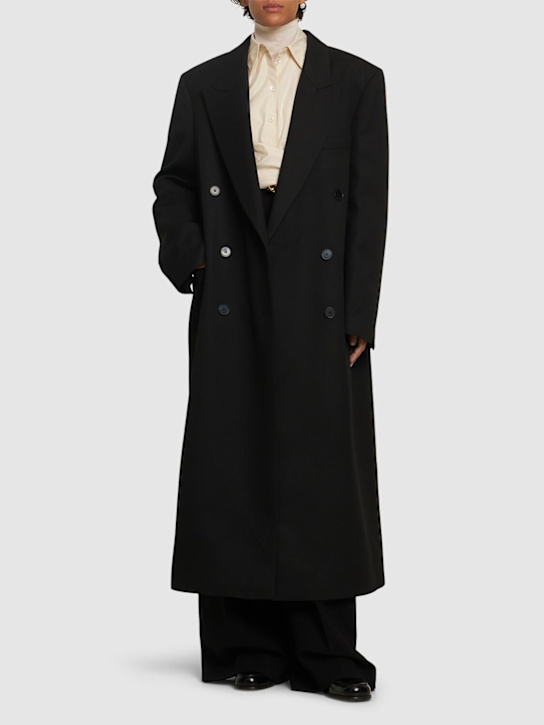 The Frankie Shop: Jane oversize viscose blend long coat - women_1 | Luisa Via Roma
