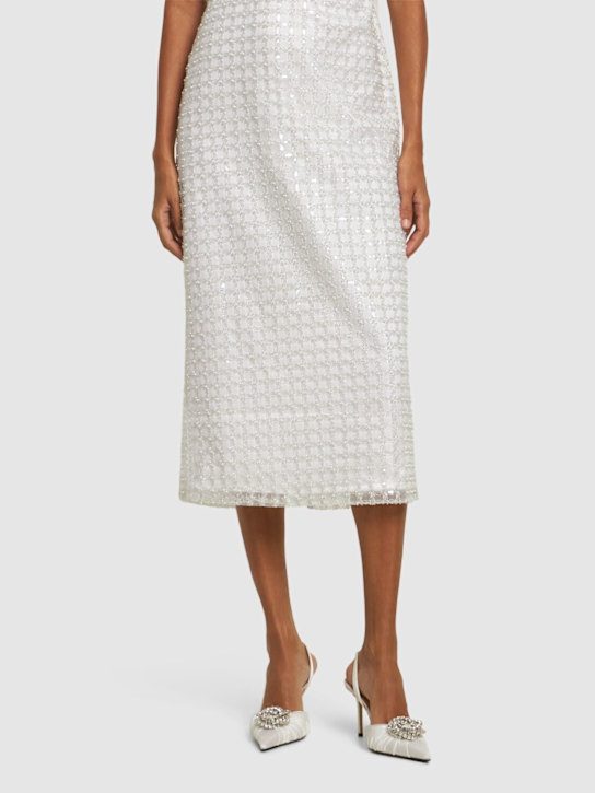 Mach & Mach: 85mm Galaxy satin slingback heels - women_1 | Luisa Via Roma