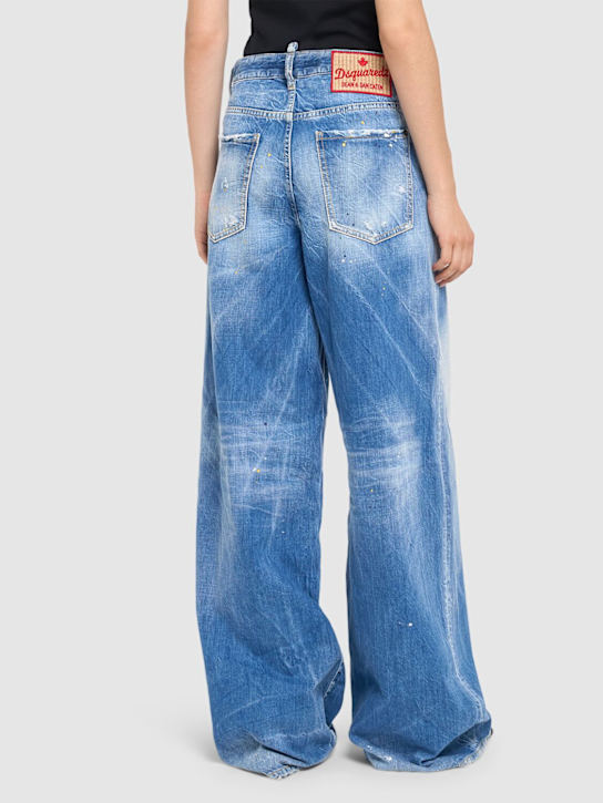 Dsquared2: Traveller低腰阔腿牛仔裤 - 蓝色 - women_2 | Luisa Via Roma