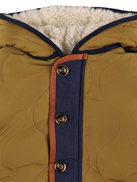 Louise Misha: フーデッドダウンジャケット - カーキ - kids-girls_1 | Luisa Via Roma