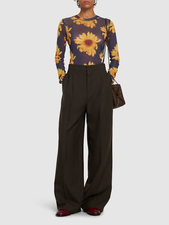 Flower print mesh top - Thumbnail 2
