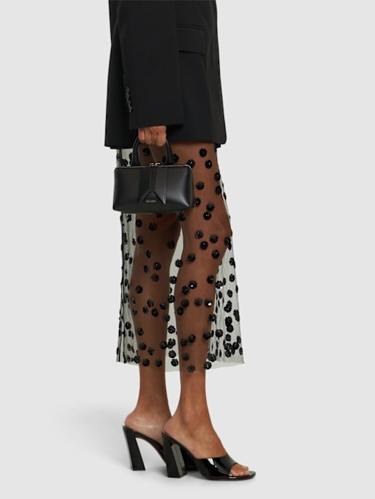 Amina Muaddi: 95mm Brigitte patent leather mules - women_1 | Luisa Via Roma