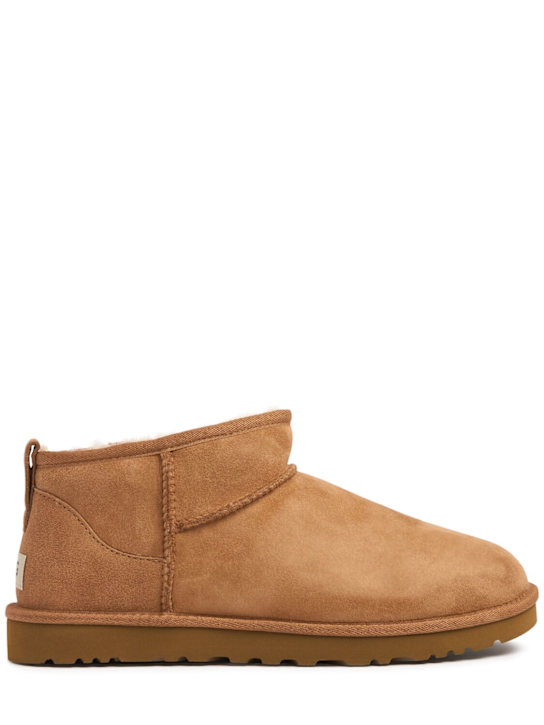 Ugg: 10mm Classic Ultra Mini shearling boots - Chestnut - men_0 | Luisa Via Roma