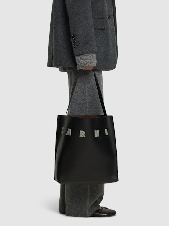 Marni: Medium Museo hobo leather tote bag - women_1 | Luisa Via Roma