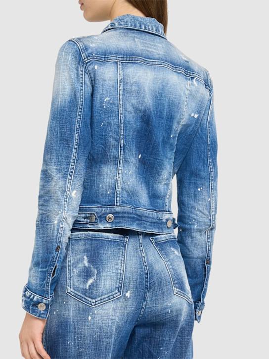 Dsquared2: Classic denim jacket - Navy - women_2 | Luisa Via Roma