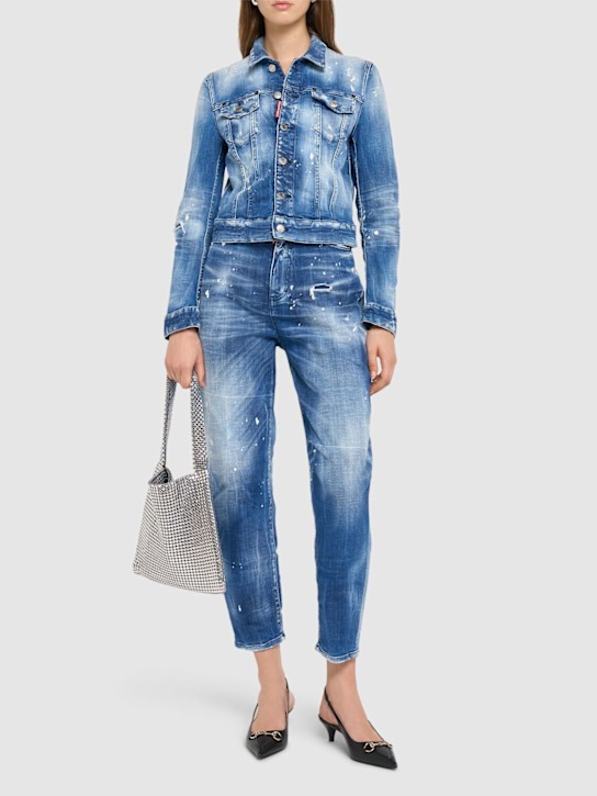Dsquared2: Classic denim jacket - Navy - women_1 | Luisa Via Roma