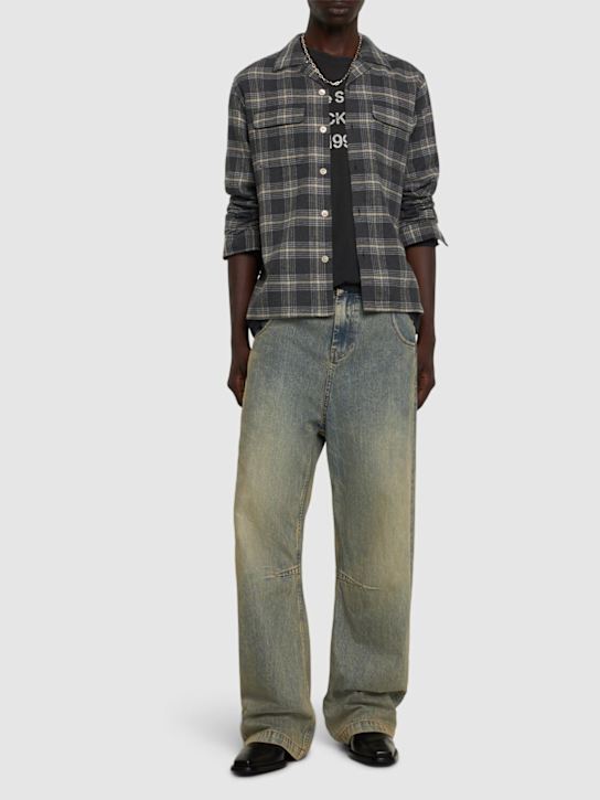 SUNFLOWER: Plaid cotton shirt - men_1 | Luisa Via Roma