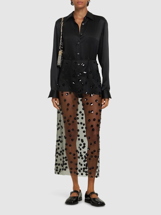 Cecilie Bahnsen: Gus sequined blossom tulle skirt - women_1 | Luisa Via Roma