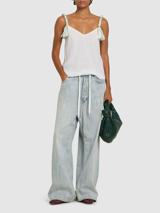 JW Anderson: Crinkle viscose tassel strap top - women_1 | Luisa Via Roma