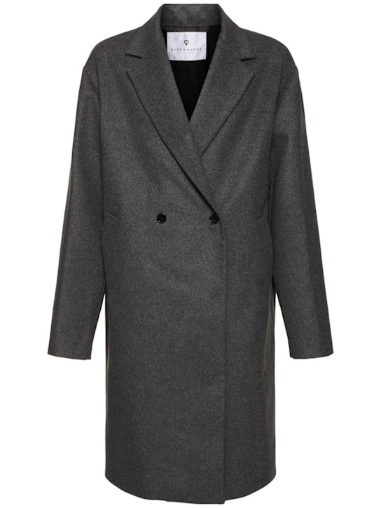 Seven Gauge: Double breast cashmere blend long coat - men_0 | Luisa Via Roma