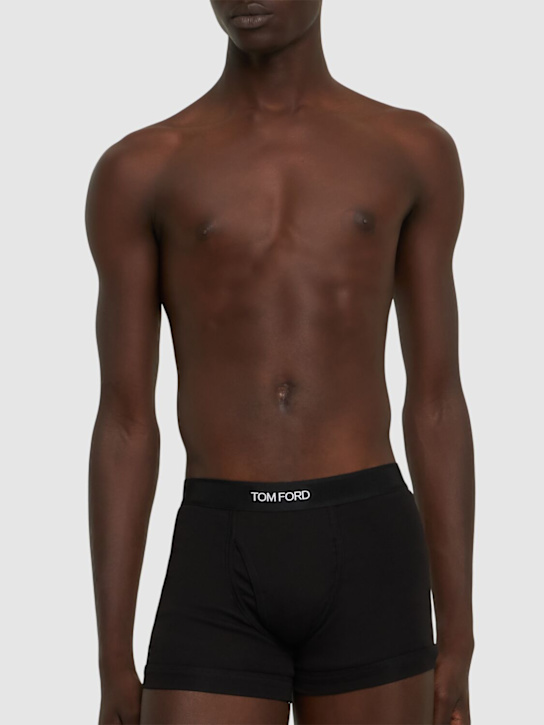Tom Ford: Pack of 2 cotton briefs - Black - men_1 | Luisa Via Roma