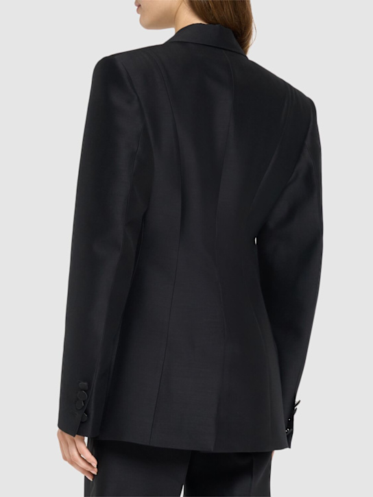 Dsquared2: Dan statement silk & wool blazer - Black - women_2 | Luisa Via Roma