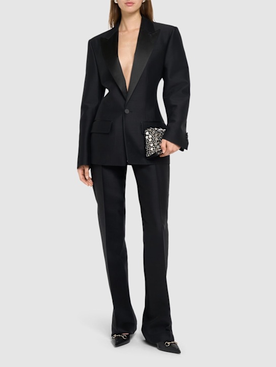Dsquared2: Dan statement silk & wool blazer - Black - women_1 | Luisa Via Roma