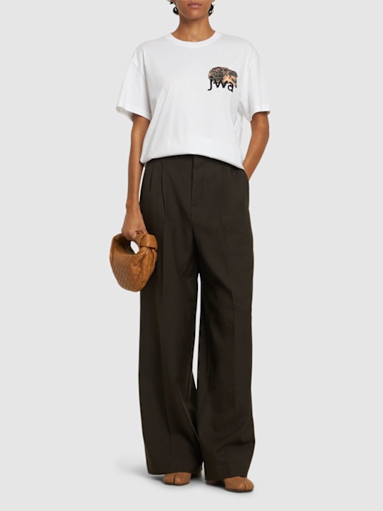 JW Anderson: Cotton jersey logo t-shirt - women_1 | Luisa Via Roma