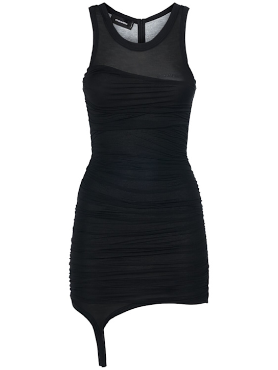 Dsquared2: Modal jersey mini dress - Black - women_0 | Luisa Via Roma