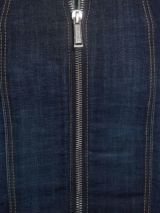 Dsquared2: Upside Jean stretch cotton mini dress - Blue - women_4 | Luisa Via Roma