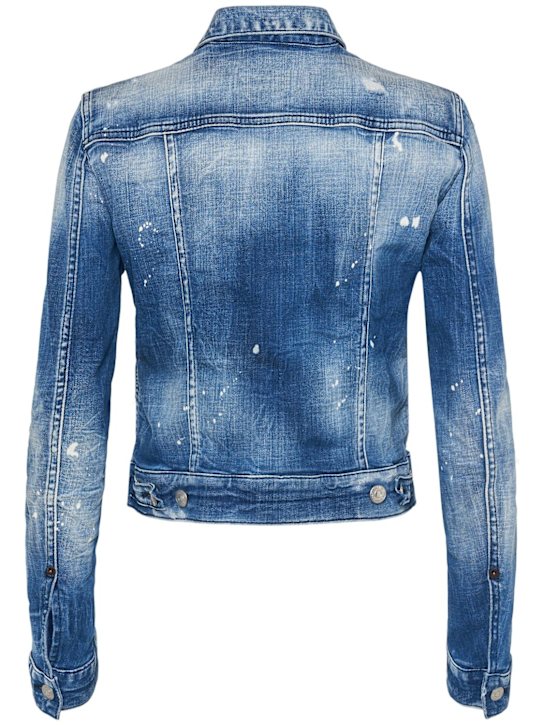 Dsquared2: Classic denim jacket - Navy - women_3 | Luisa Via Roma